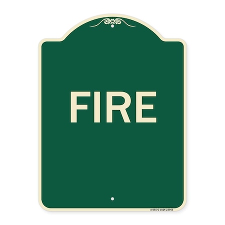 Signmission Designer Series Sign-Fire, Green & Tan Heavy-Gauge Aluminum Sign, 24" x 18", G-1824-23966 A-DES-G-1824-23966